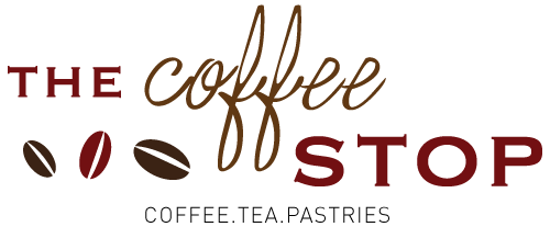 The Coffee Stop logo with coffee bean icons